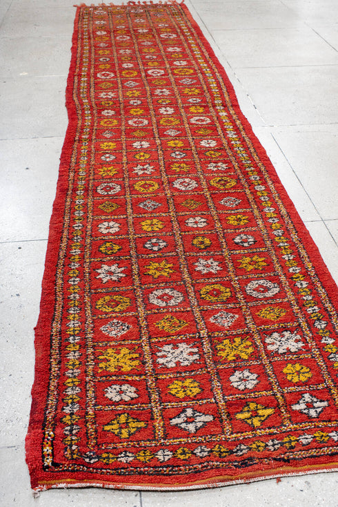 Antique Moroccan Runner Rug (3' x 16')